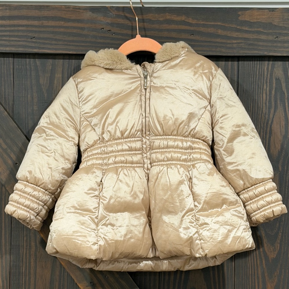 Mayoral Girl’s Infants Gold Puffer Jacket Coat Size 12‎ Months